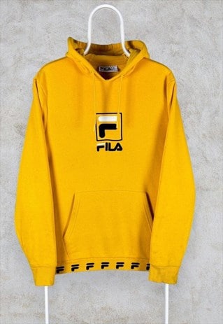 Fila Hoodie Yellow Pullover Embroidered Logo Men's Medium