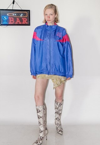 90'S VINTAGE PINK ARROWS SPORTS / TRACK JACKET IN PURPLE