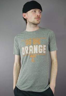 Vintage Champion The Big Orange Graphic T-Shirt in Grey