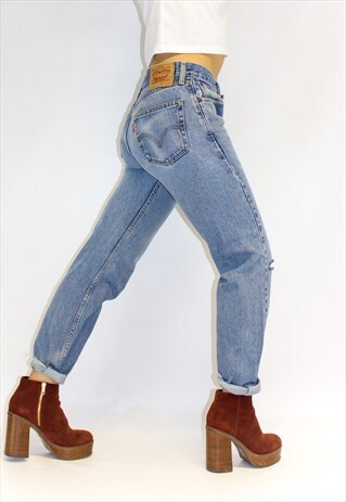 VINTAGE SLIM LEG RIPPED KNEE LEVI'S JEANS