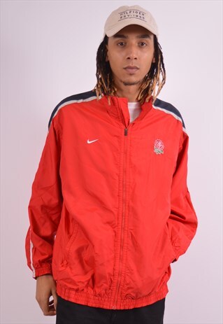 VINTAGE NIKE ENGLAND TRACKSUIT TOP JACKET RED