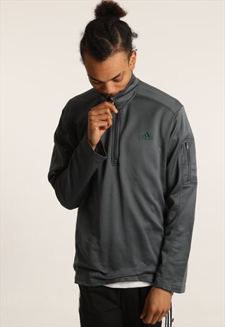 VINTAGE ADIDAS EMBROIDERED LOGO 1/4 ZIP SWEATSHIRT