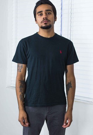 VINTAGE POLO RALPH LAUREN T-SHIRT LOGO 90S S 4.8