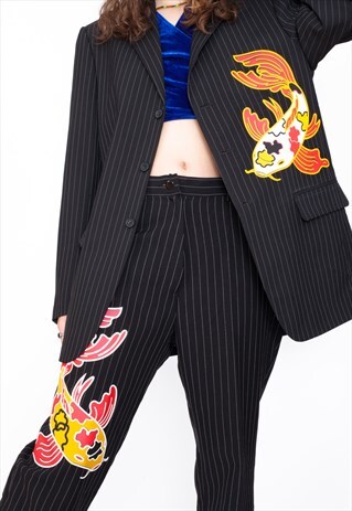REWORKED KOI FISH PINSTRIPED SUIT BY ESTERE