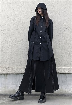 Yamamoto-style Zipper-accent Skirt
