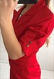 VINTAGE 80S RED FITTED BODY HUGGING FITTED MIDI DRESS