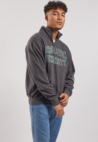 VINTAGE CHAMPION 1/4 ZIP BINGHAMTON UNIVERSITY SWEATSHIRT