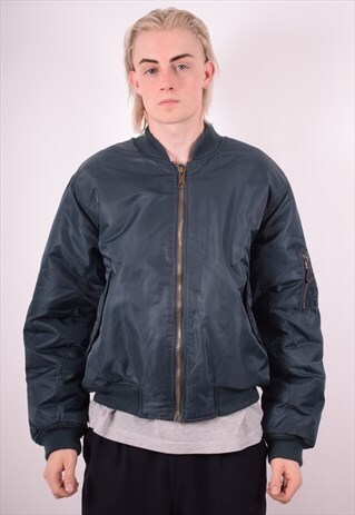 MENS VINTAGE REVERSIBLE BOMBER JACKET XL GREEN 90S