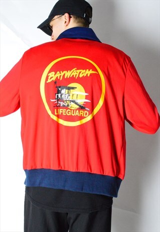 VINTAGE 90S RED BAYWATCH JACKET