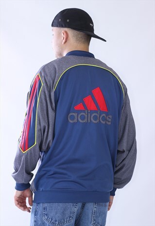 VINTAGE MENS ADIDAS BIG LOGO TRACK TOP BOMBER JACKET