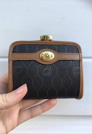 WOMENS VINTAGE DIOR PURSE BROWN MONOGRAM ALL OVER PRINT BAG