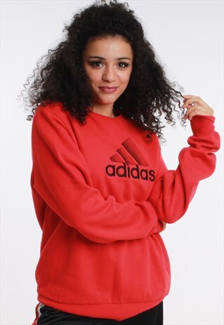 90S ADIDAS EMBROIDERED SPELL OUT SWEATSHIRT