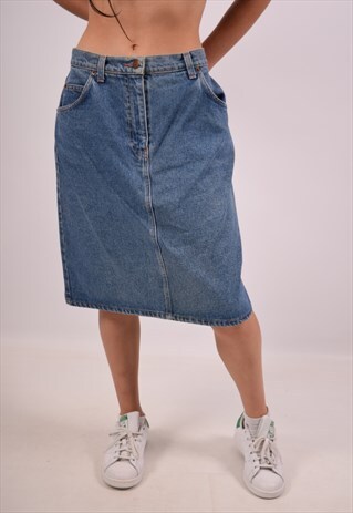 VINTAGE VALENTINO DENIM SKIRT BLUE