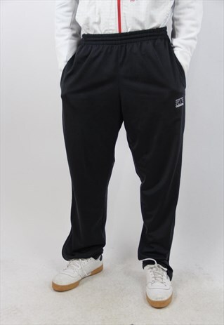 VINTAGE ADIDAS BLACK 90S TRACKSUIT BOTTOMS