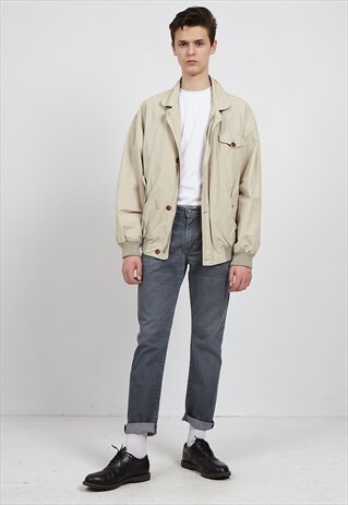 VINTAGE BEIGE GANT RUGGER WINDBREAKER JACKET