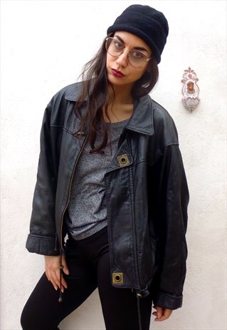 VINTAGE ECO-LEATHER 80'S JACKET.