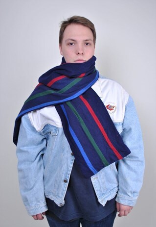 STRIPED BLUE RED SCARF