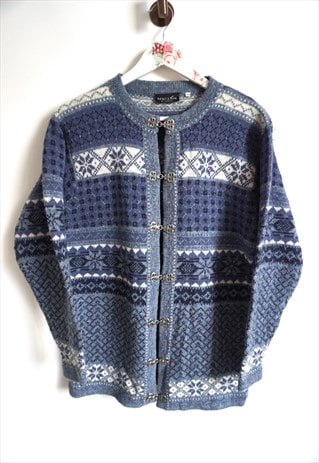 Vintage Norwegian Wool Sweater Cardigan Jumper Norway Woolen