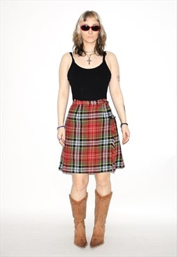 Vintage 90s plaid mini skirt in multi color