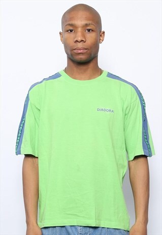 VINTAGE DIADORA LOGO T-SHIRT GREEN