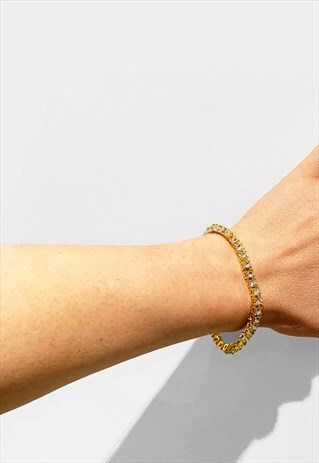 5MM DIAMOND ICED CUBAN CURB BRACELET - GOLD