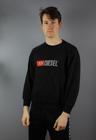 VINTAGE DIESEL SWEATSHIRT IN BLACK WITH PRINT