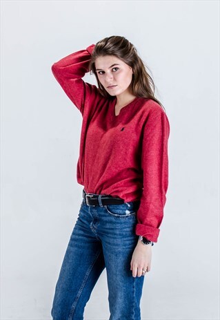 VINTAGE POLO RALPH LAUREN JUMPER IN RED