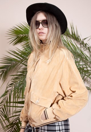 VINTAGE LEATHER WOMEN BOMBER JACKET MADE IN ITALY