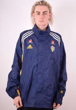 ADIDAS MENS VINTAGE RAIN JACKET XXXL BLUE 90S