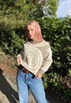 VINTAGE 1970S SWIRL KNITTED ABSTRACT PATTERNED JUMPER