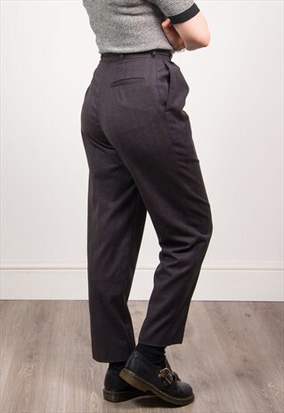 VINTAGE 90'S GERY STRIPED HIGH WAIST TROUSERS