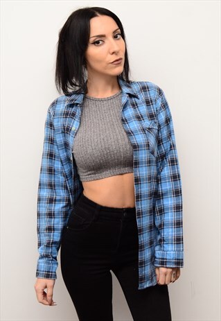 VINTAGE 90'S GRUNGE CHECKED FLANNEL OVERSIZED SHIRT