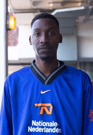 VINTAGE NIKE NETHERLANDS 98-00 TRAINING FOOTBALL SHIRT, BLUE