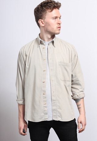 VINTAGE CORDUROY CORD SHIRT BEIGE