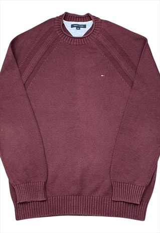 Tommy Hilfiger Vintage Men's Plum Crew Neck Jumper