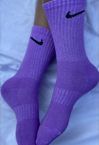 PURPLE CUSTOMISED NIKE SOCKS
