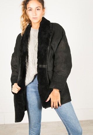 VINTAGE 80S WINTER SHEEPSKIN COAT / R034