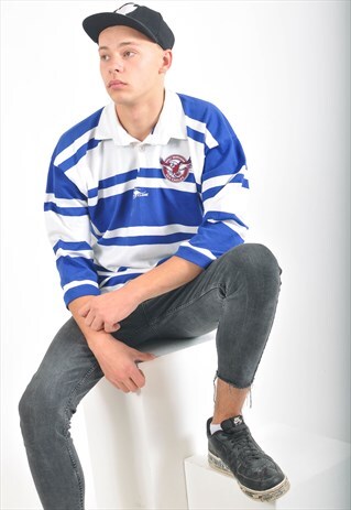 VINTAGE STRIPED LONG SLEEVE POLO SHIRT