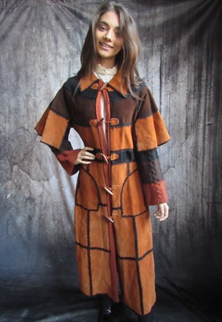 VINTAGE 1970S SUEDE LEATHER BOHO COAT
