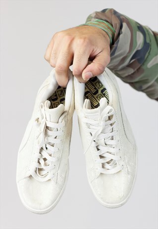 VINTAGE PUMA CREAM SUEDE TRAINERS