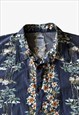 VINTAGE Y2K MEN'S OLD NAVY PALM TREE & FLORAL SHIRT