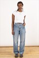 VINTAGE STRUCTURE BAGGY JEANS WOMEN'S LIGHT BLUE