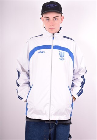 ASICS MENS VINTAGE OLYMPIC ITALIA TRACKSUIT TOP JACKET LARGE