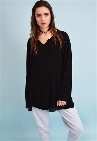 90'S RETRO GRUNGE OVERSIZED LYCRA BLOUSE TOP