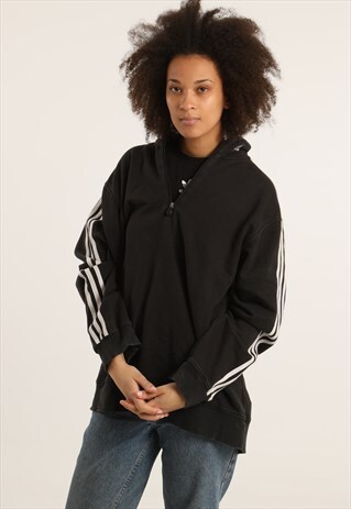 VINTAGE ADIDAS EMBROIDERED LOGO 1/4 ZIP SWEATSHIRT