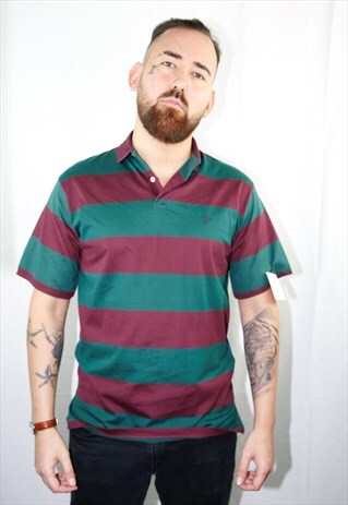 VINTAGE SPORT POLO RL STRIPED LOGO SHIRT