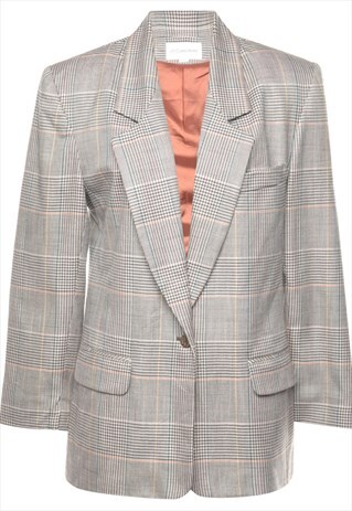 BEYOND RETRO VINTAGE DOGTOOTH CHECK BLAZER - L