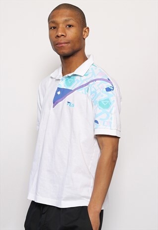 VINTAGE FILA LOGO POLO SHIRT WHITE