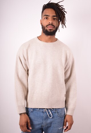 LEVI'S MENS VINTAGE JUMPER SWEATER LARGE BEIGE 90S