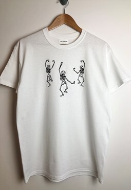 Dancing skeleton trio t-shirt- unisex fit